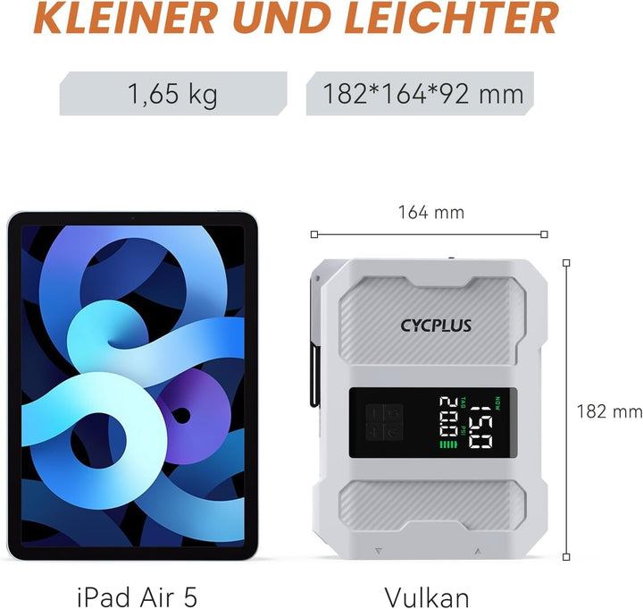 CYCPLUS SUP Pumpe, 20PSI, 5200mAh Akku, Aufpumpen &amp; Ablassen | Zwei-Stufen-Aufpumpen, Auto-Stopp &amp; D