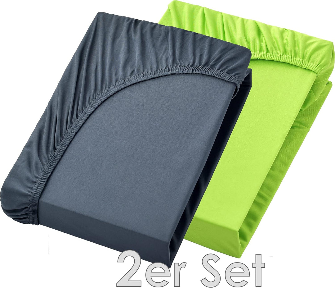 NatureMark 2er Pack Wasserbett & Boxspringbett Spannbettlaken 200 x 220 cm - 40 cm Steg - 200x220cm