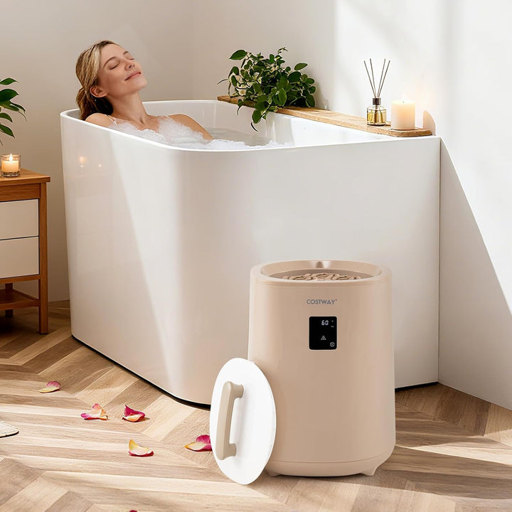 COSTWAY 18L Handtuchwärmer Eimer, Deckenwärmer mit LED-Anzeige & automatischer Abschaltung, tragbare
