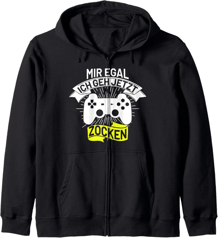 Mir egal ich geh jetzt zocken Video Game Spieler Zockerin Kapuzenjacke
