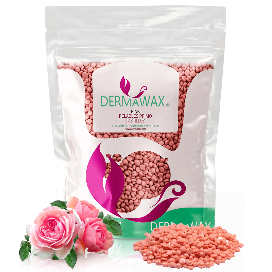 Dermawax 1 kg Pink Wachsperlen Heisswachs Waxing Perlen zur Haarentfernung Anwendung ohne Wachsstrei
