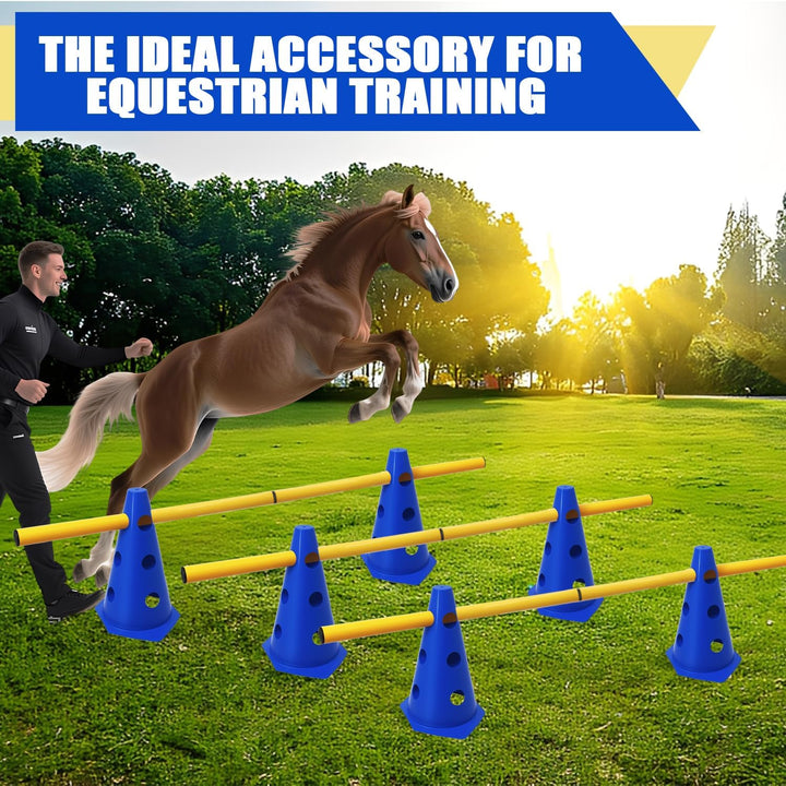 5er Sports Steckhürdenset Cavaletti Agility Set Hunde Hürden Steckhürdenset 10 Kegel 23cm + 5 Stange