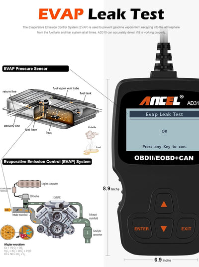 ANCEL AD310 OBD2 Diagnosegerät Auto, Auslesegerät Auto OBD-II Diagnosewerkzeuge Motor Fehlercodelese