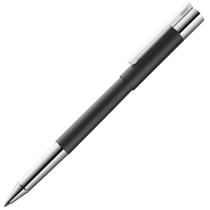 LAMY scala Tintenroller 380 - Rollpen aus Edelstahl in mattschwarzem Lack-Finish mit Griffstück und