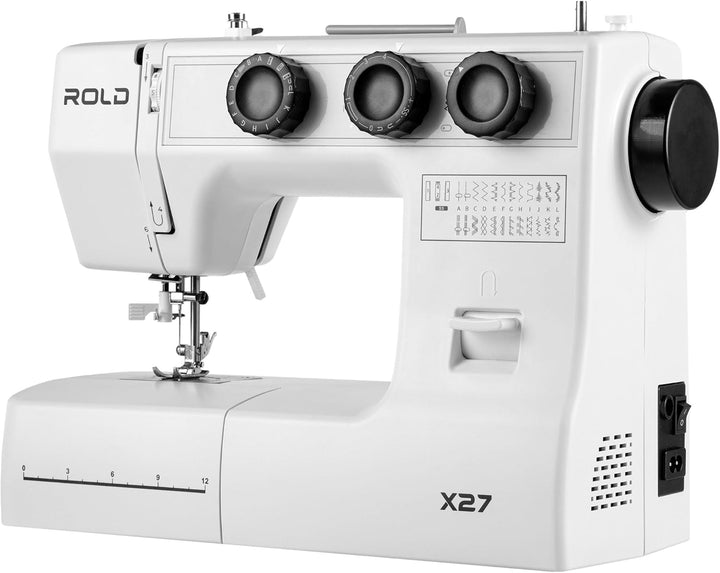ROLD X27 Mechanische Nähmaschine mit Servomotor – 25 Stichprogramme, Automatischer Nadeleinfädler, L
