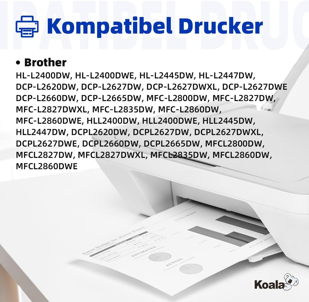 Koala TN2510XL Kompatibel für Brother TN2510 XL für HL-L2400DWE HL-L2445DW DCP-L2620DW MFC-L2800DW D