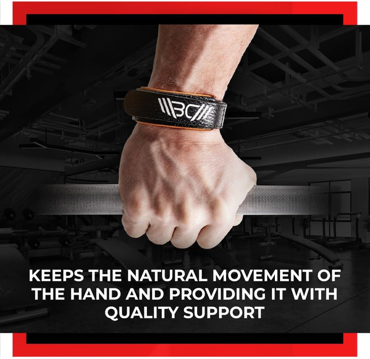 WARM BODY COLD MIND Premium Leder Wrist Wraps für Olympisches Gewichtheben, Handgelenkstütze, Fitnes