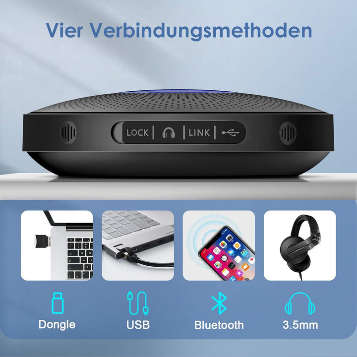 eMeet Bluetooth Konferenzlautsprecher - M2 Max USB Freisprecheinrichtung für 10-15 Personen, Speaker