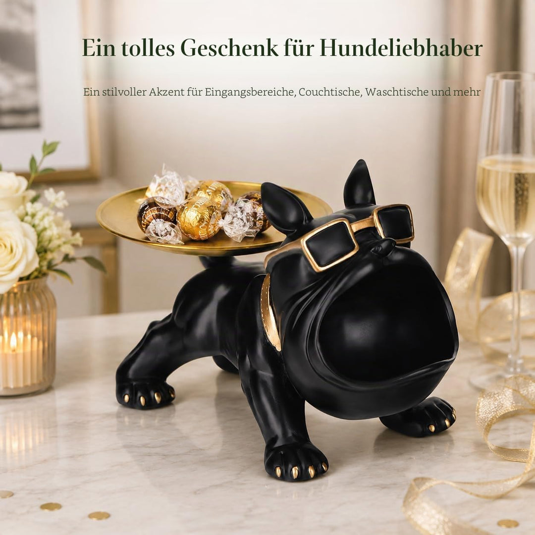 Französische Bulldogge,Moderne Dekoration aus Kunstharz,Bulldoggen-Tablett,Schlüsselhalter,Süssigkei