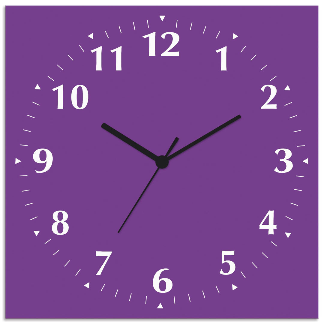 ARTLAND Wanddeko Wanduhr ohne Tickgeräusche Alu Quarzuhr 30x30 cm Quadratisch Lautlos 12 Ziffern Far