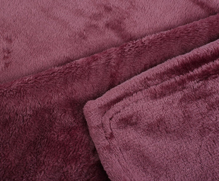 Gözze - Wohn- und Kuscheldecke, Memphis, Hohes Stoffgewicht 300 g/m², 180 x 220 cm - Beere 180 x 220