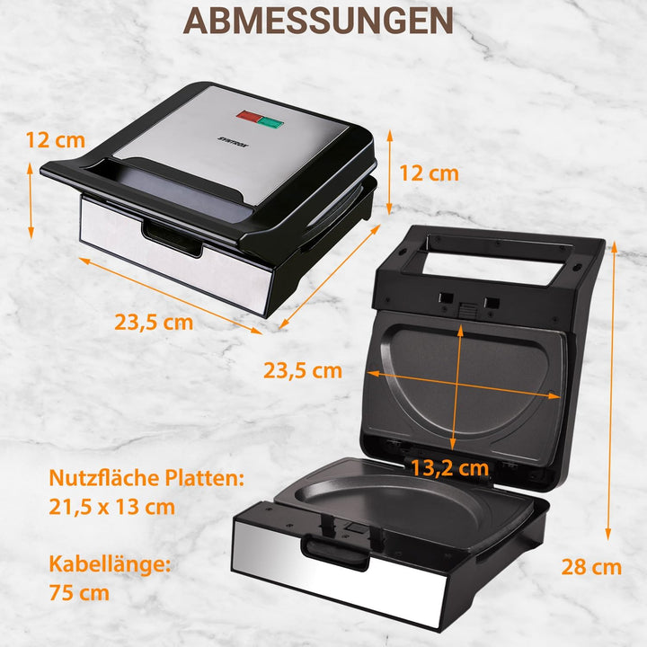 Syntrox Omelette Maker mit Wechselplatten, Edelstahl, schnelles Aufheizen, Antihaftbeschichtet, vers
