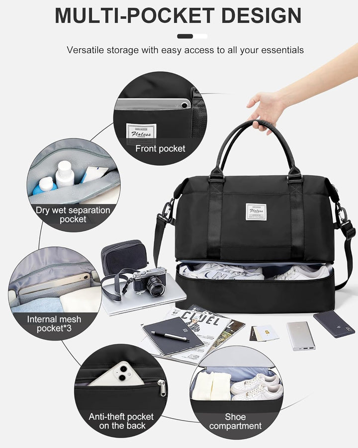 Reisetasche Damen Handgepäck Tasche Sporttasche Weekender Bag Schwimmtasche Wasserdicht Travel Bag D