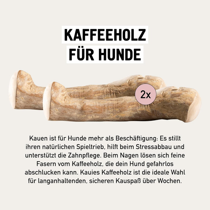 Kaffeeholz für Hunde - Hundespielzeug 100% natürlich, vegan, koffeinfrei &amp; kalorienfrei, schadstoffg