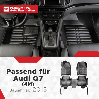 fussmattenprofi.com Auto Fussmatten Kompatible mit Audi Q7 (4M) Baujahr ab 2015 I 100% Passgenau Ger