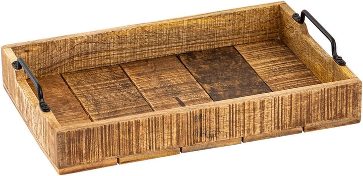 casamia Holztablett Set 2 Stück 46x31cm Serviertablett Tablett Holz Serviertablett Deko Tablett aus