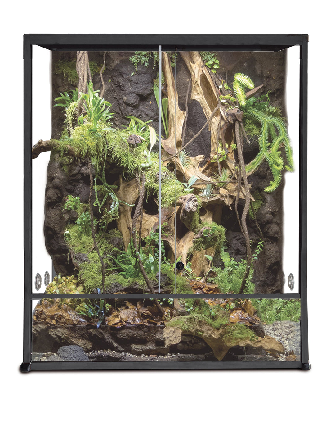 Reptiles Planet Aluminium Elegance Terrarium für Reptilien/Amphibien 30 x 30 x 45 cm, Schwarz Schwar