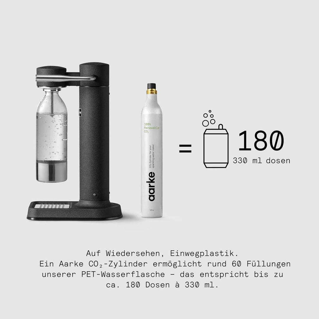 Aarke Carbonator 3 Wassersprudler mit Aarke Flasche, Mattschwarz, Mattschwarz