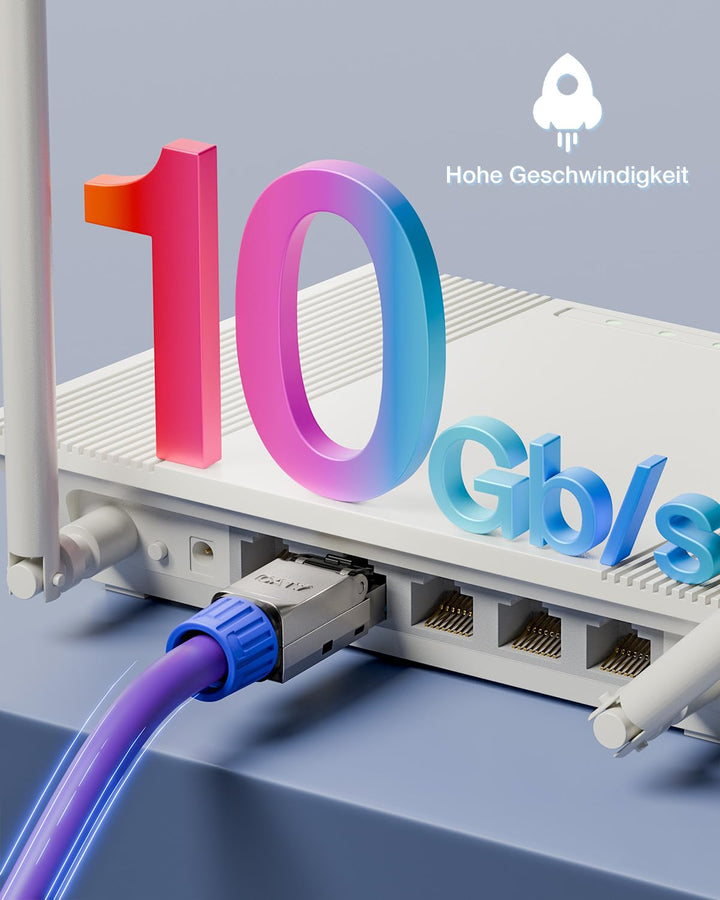 VCELINK RJ45 Stecker Werkzeuglos für Verlegekabel Cat7 Cat6A Netzwerkstecker Werkzeuglos Feldkonfekt
