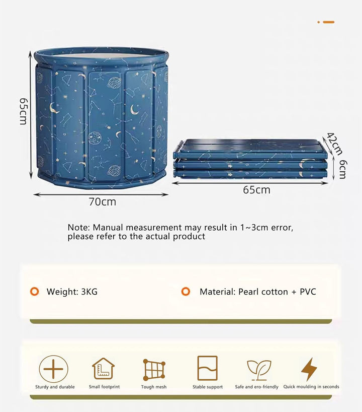 AYES Faltbare Badewanne für Erwachsene, Tragbare Eisbadewanne für Kaltwassertherapie Training, Outdo