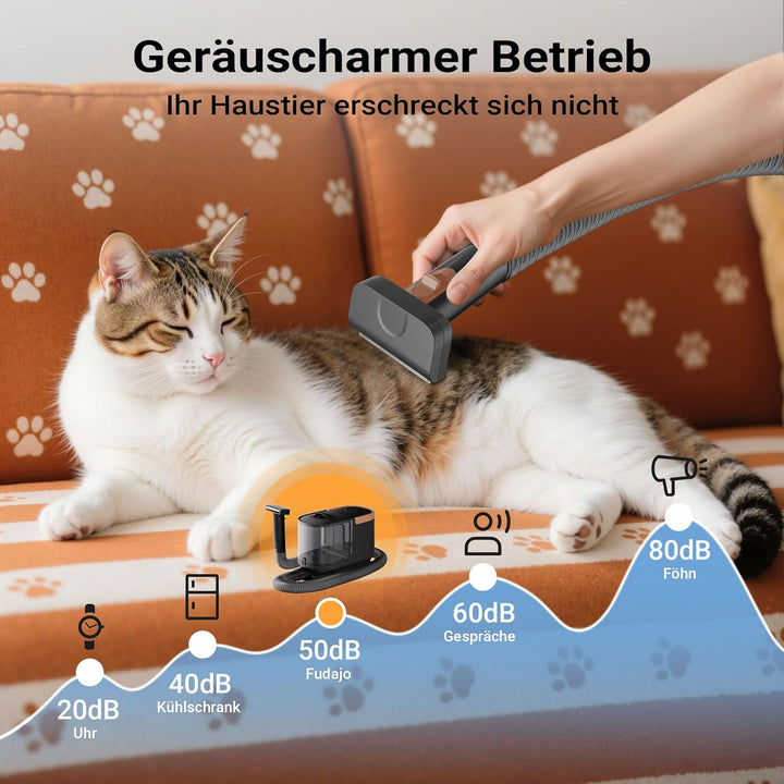 Fudajo Haustier Pflegeset schwarz, 6 in 1 Multifunktion Schermaschine, Tierhaarschneidemaschine mit