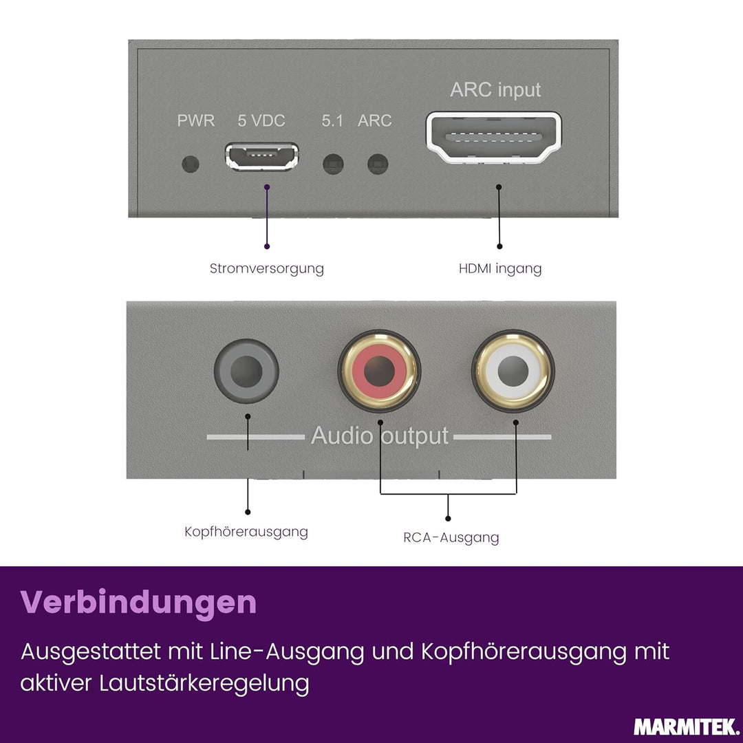 HDMI Extractor CEC - Marmitek CEC130 - Leite das Audio Signal vom Fernseher zum Verstärker ohne ARC