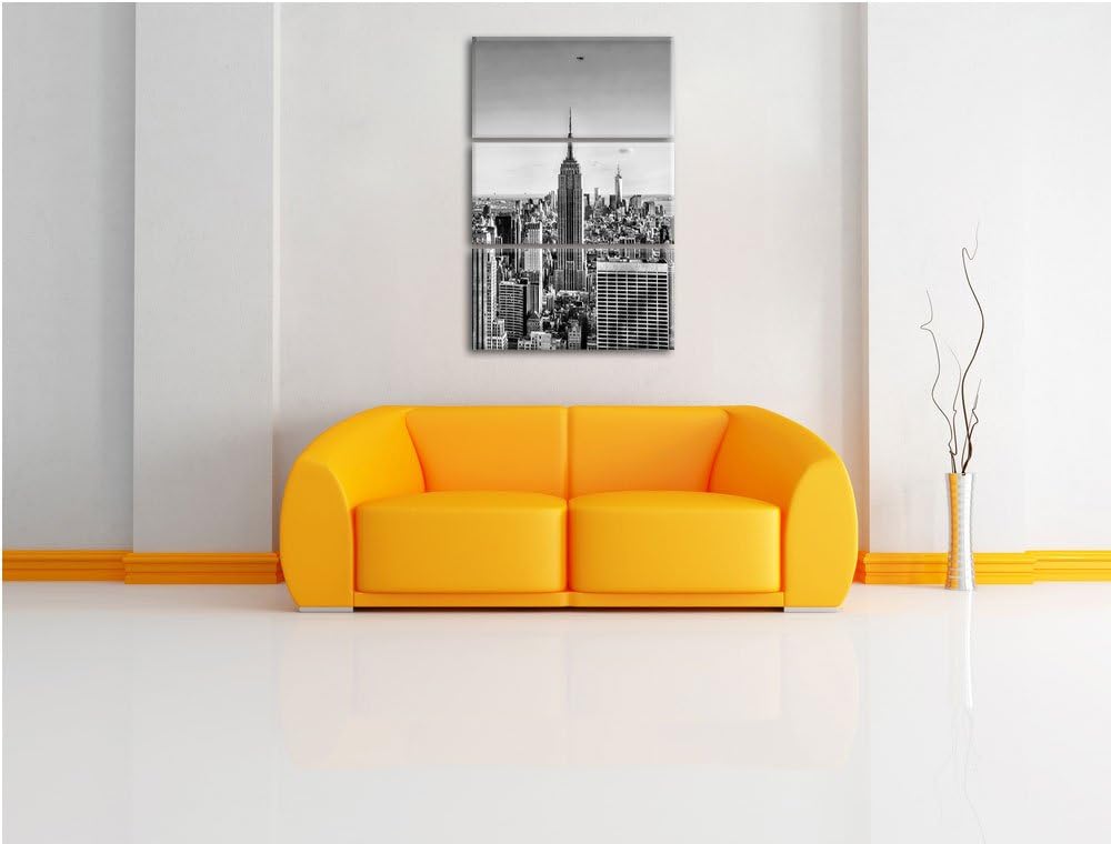 Pixxprint Empire State Building in New York als Leinwandbild/Grösse: 3 Teilig (120x80) cm/Wandbild/K