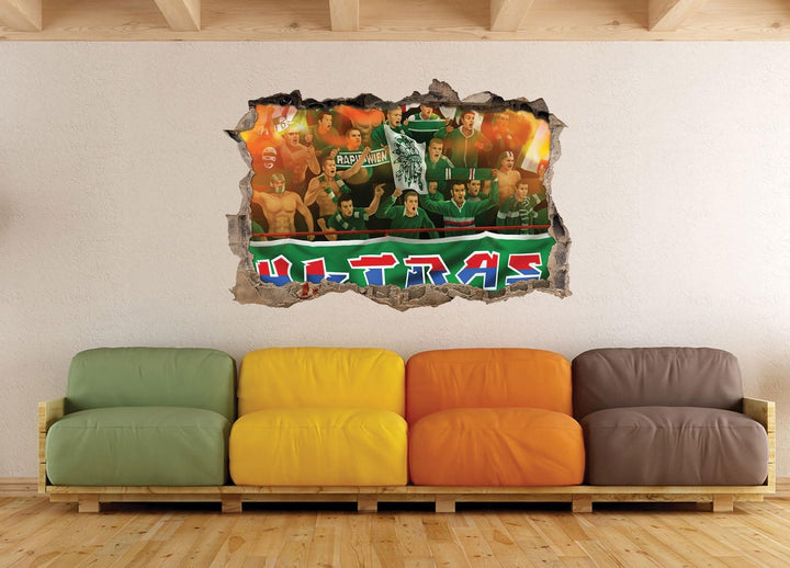 Rapid Fans, 3D Wandsticker Format: 92x62cm, Wanddekoration, 92x62