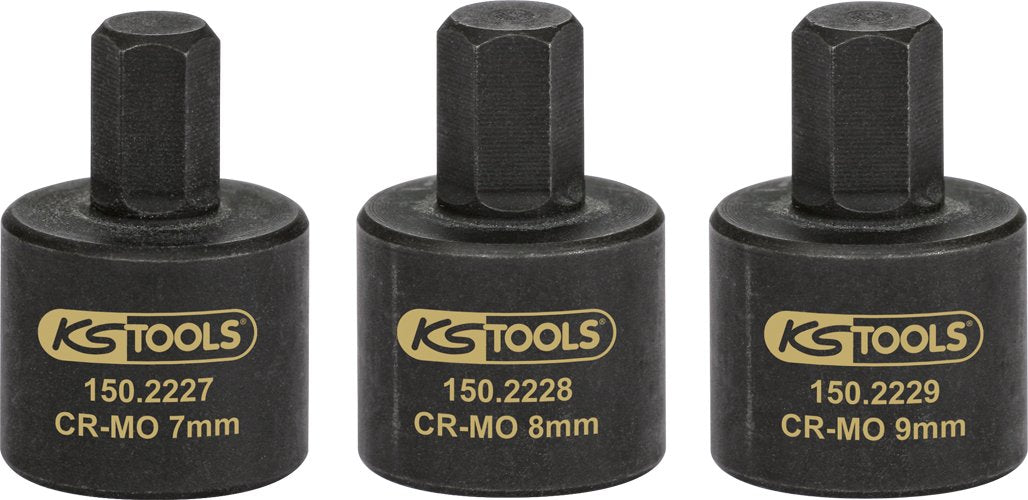 KS Tools 150.2225 3/8" Bremssattel-Stecknuss-Satz, 3-tlg.