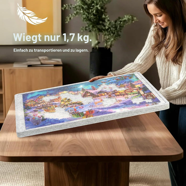 Lavievert 1000 Stück Puzzle Board mit Abdeckung, Puzzle Tisch mit 3 Neigungswinkel, Filzpuzzleablage