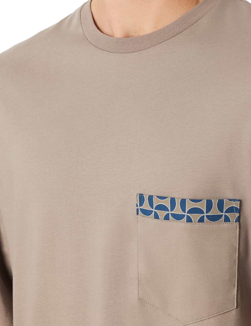 Schiesser Herren Schlafanzug lang - Nightwear Set 25 Braungrau_180262, 25 Braungrau_180262