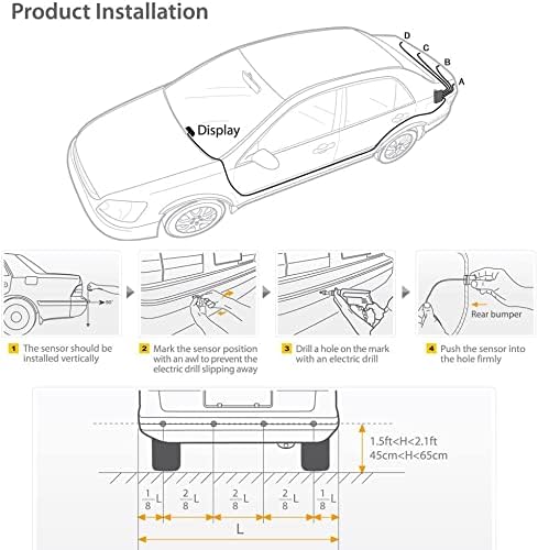 TOTMOX 8 Sensoren LCD Rückparkhilfe Rückfahrwarner Rückradar Parksystem Einparkhilfe