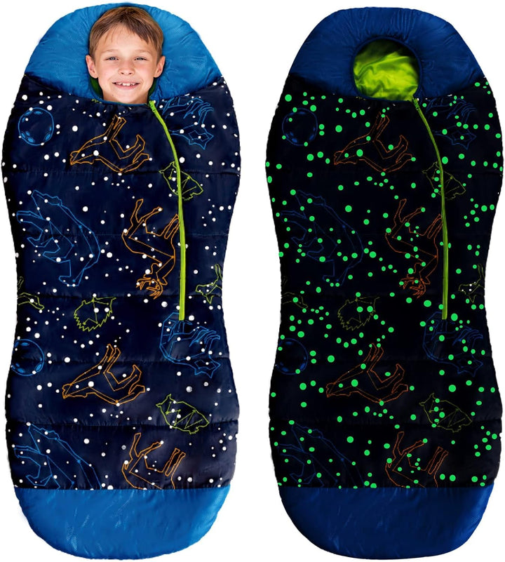 AceCamp Jugend Schlafsack Outdoor Indoor Leuchtend Mumienschlafsack Kinder