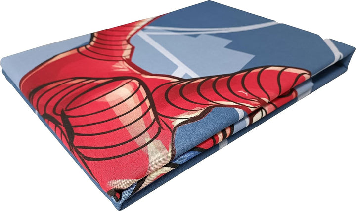 Spiderman, Bettlaken für Einzelbett, Spannbettlaken, Kissenbezug, Blau, Marvel, Disney, 100% Baumwol