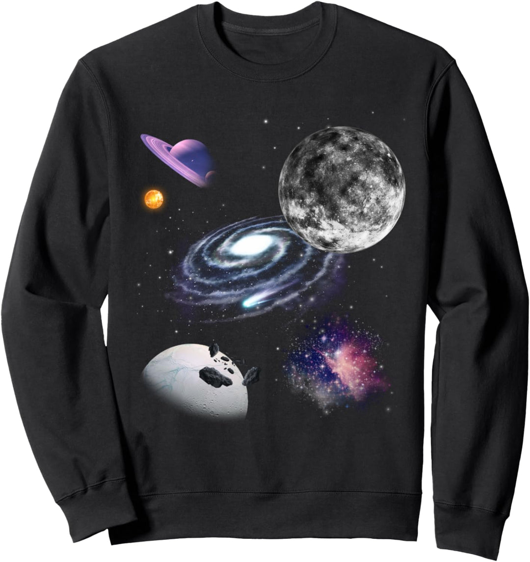 Weltraum Universum Motiv Planeten Sonne Sonnensystem Galaxie Sweatshirt