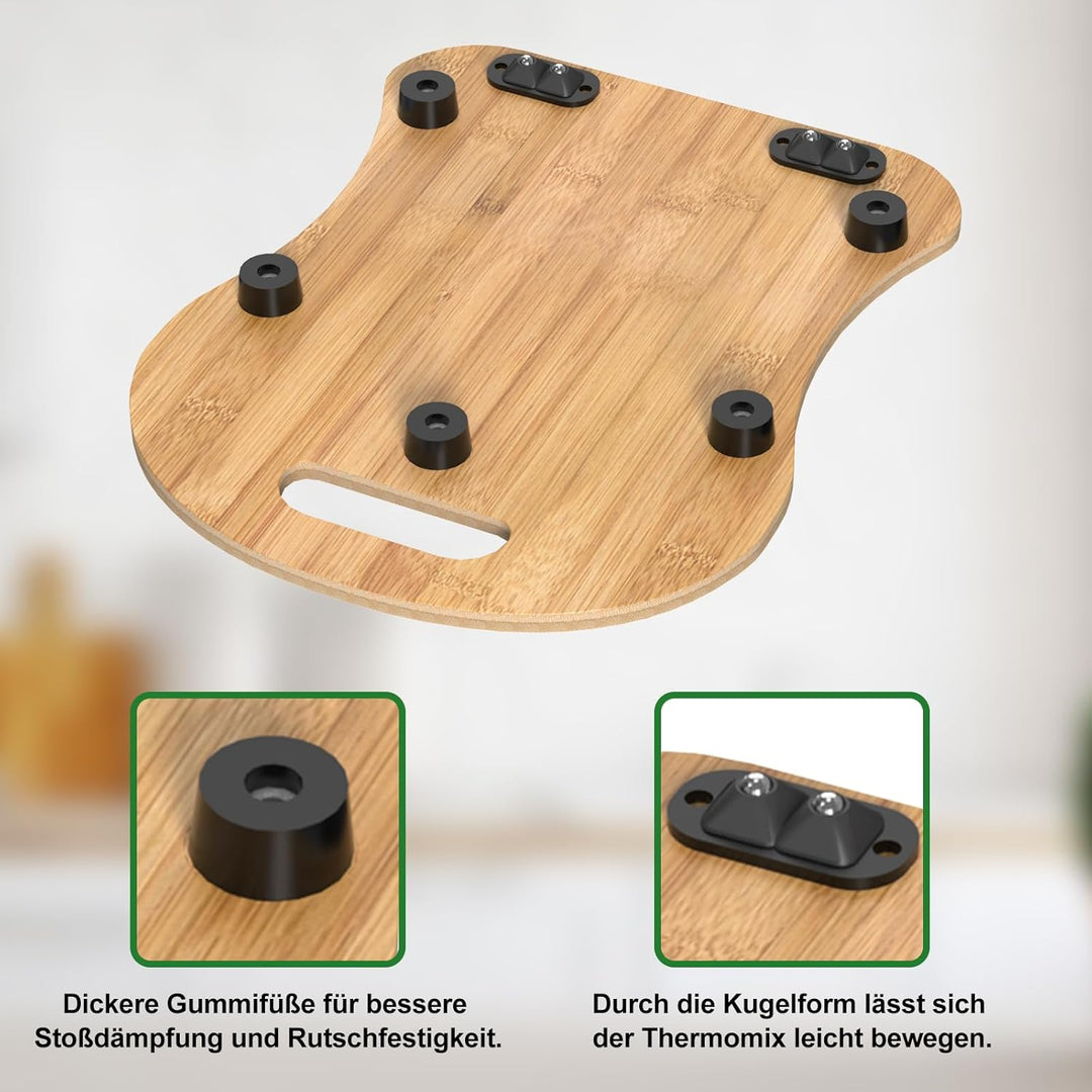 Diwoker Gleitbrett für Thermomix TM6 TM5, Brett für Thermomix TM6 mit Rollen und Handgriff, Brett mü