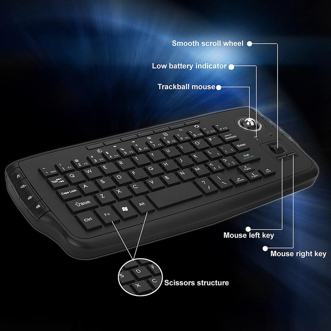 E30 2,4 GHz Wireless Keyboard mit Trackball Maus Scrollrad Fernbedienung für Android TV Box Smart TV