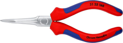 Knipex Greifzange (Nadelzange) verchromt, mit Mehrkomponenten-Hüllen 160 mm 31 25 160 abgewinkelter