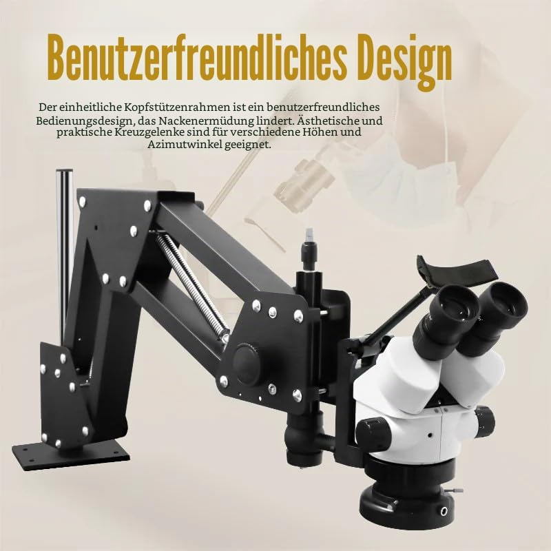 Professionelles Schmuckmikroskop mit Federarm und Universalhalterung, 7–45X kontinuierlicher Zoom, g