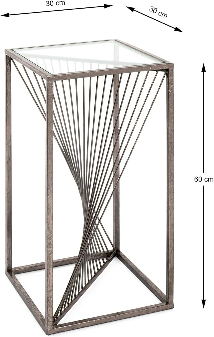 HAKU Möbel Beistelltisch, Metall, bronze, B 30 x T 30 x H 60 cm 30 x 30 x 60 cm, 30 x 30 x 60 cm