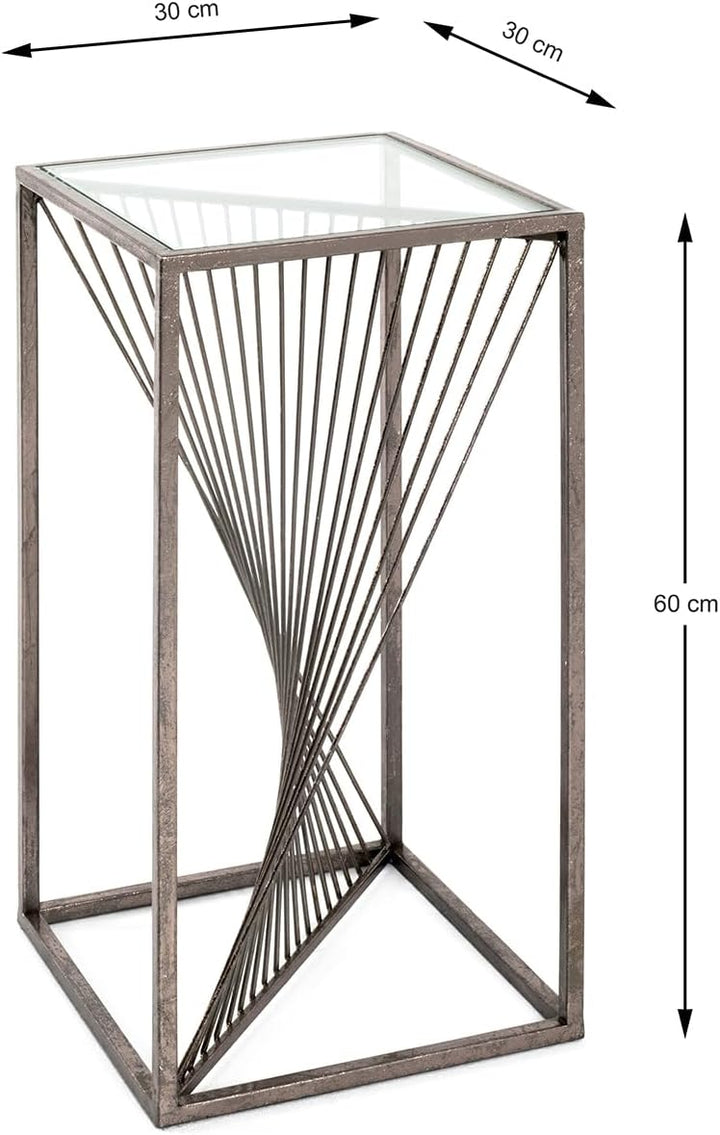 HAKU Möbel Beistelltisch, Metall, bronze, B 30 x T 30 x H 60 cm 30 x 30 x 60 cm, 30 x 30 x 60 cm