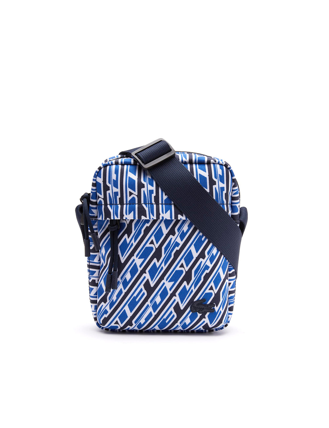 Lacoste Herren Umhängetasche VERTICAL CAMERA BAG,100% recyceltes Polyester Mono Grossbritannien, Wei