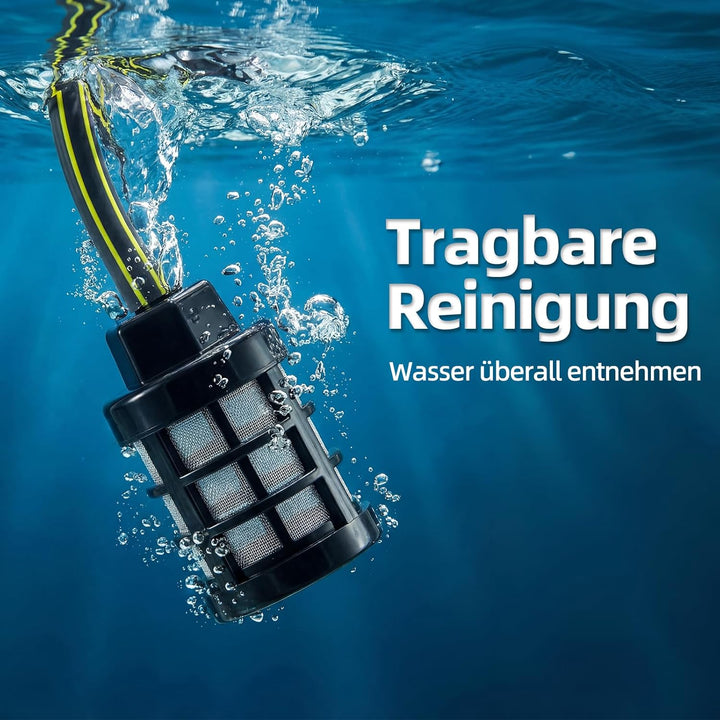 Akku Hochdruckreiniger, Pressure Washer 4-Gang-Modus Max 150Bar, Hydro Blast, Multifunktionale Mobil