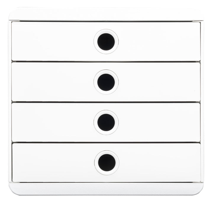 Exacompta Schubladenbox Pop Box, 4 Schubladen, AutentiK - Weiss - 314313D