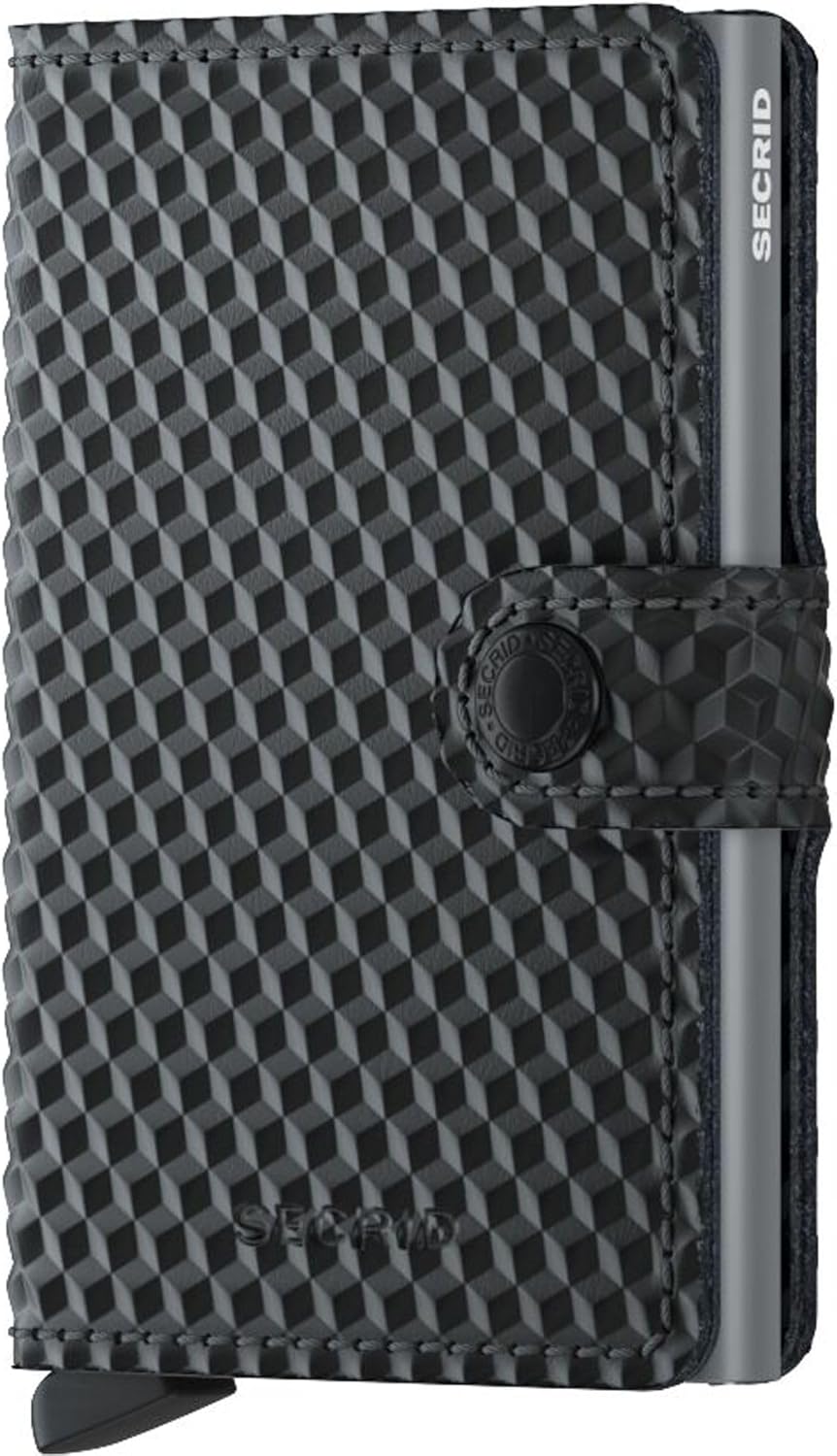 SECRID Portafoglio Miniwallte Cubic Mcu Nero Black/Titanium Profondità 2.1 cm Lunghezza 6.5 cm Altez