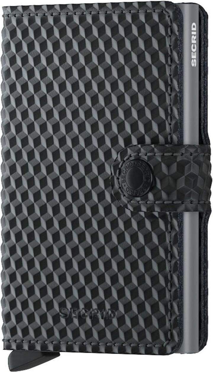 SECRID Portafoglio Miniwallte Cubic Mcu Nero Black/Titanium Profondità 2.1 cm Lunghezza 6.5 cm Altez