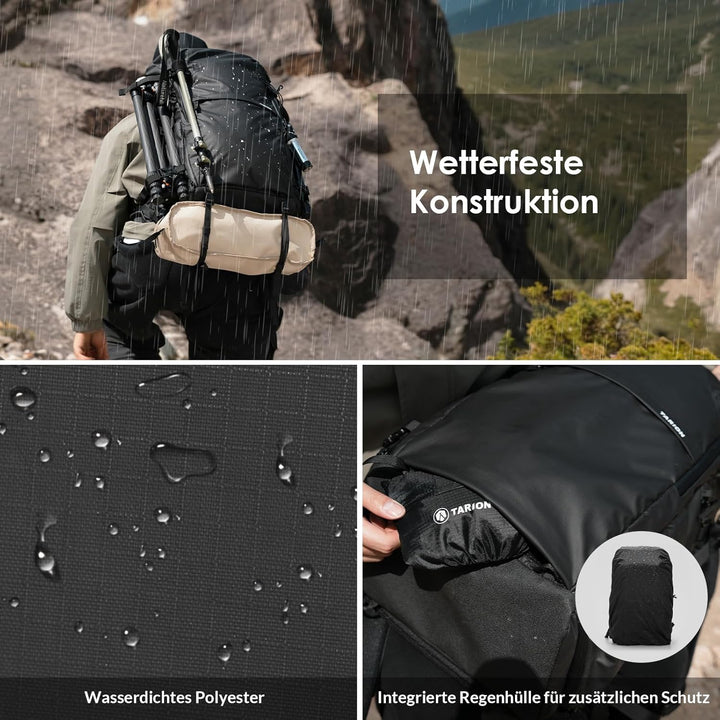 TARION Kamerarucksack Rolltop Wasserdicht Fotorucksack: 35L Professionelle Fotografie Kameratasche m
