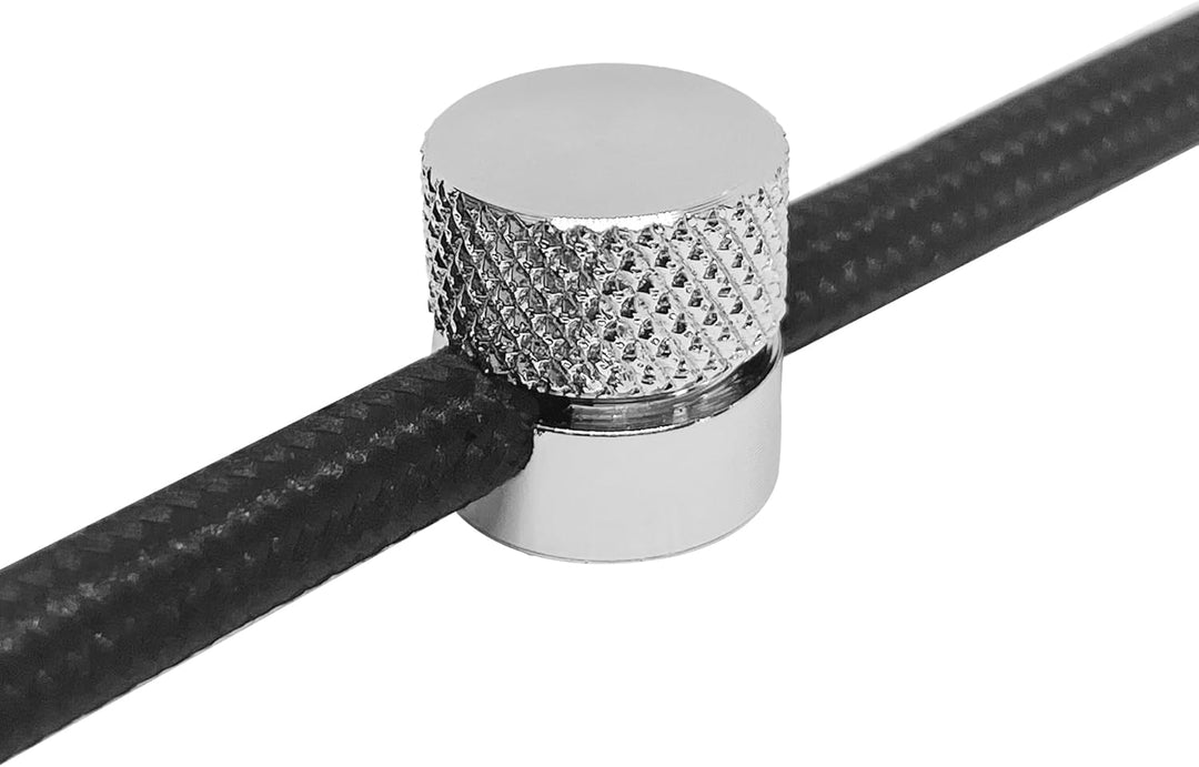 smartect Aluminium Wand- und Deckenpins für Textilkabel [4 Stück, Geriffelt, Metall] Deckenbefestigu
