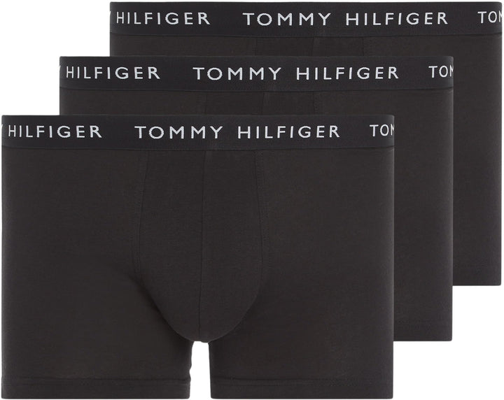 Tommy Hilfiger Herren 3er Pack Boxershorts Trunks Unterwäsche, Schwarz (Black/Black/Black)