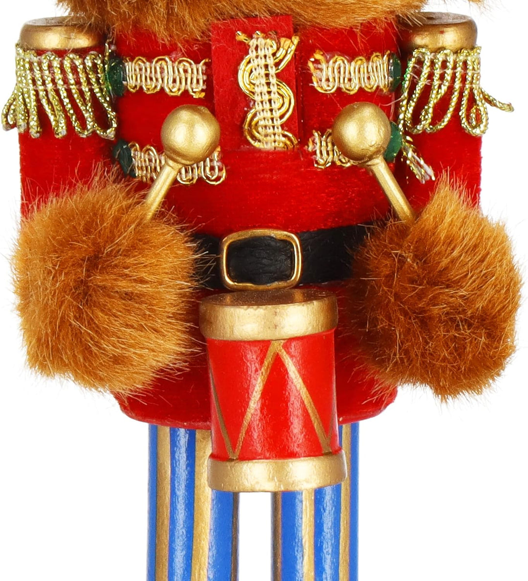 SPRINGOS Nussknacker-Bär mit Militärmütze und Trommel 37,5 cm Dekofigur Weihnachtsdekoration Braun,